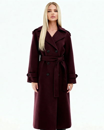 Amalia | Gabardina color vino