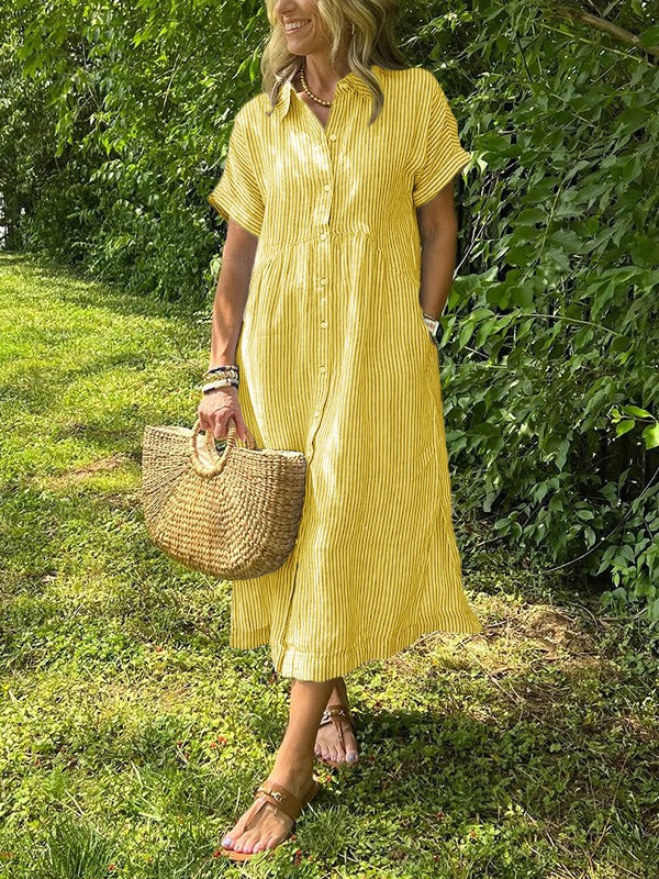 Sara™ - Vestido camisero de rayas