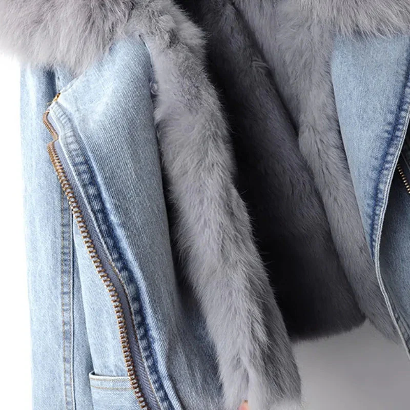 Amara Édition Luxe | Chaqueta denim cálida con forro de pelo