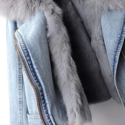 Amara Édition Luxe | Chaqueta denim cálida con forro de pelo