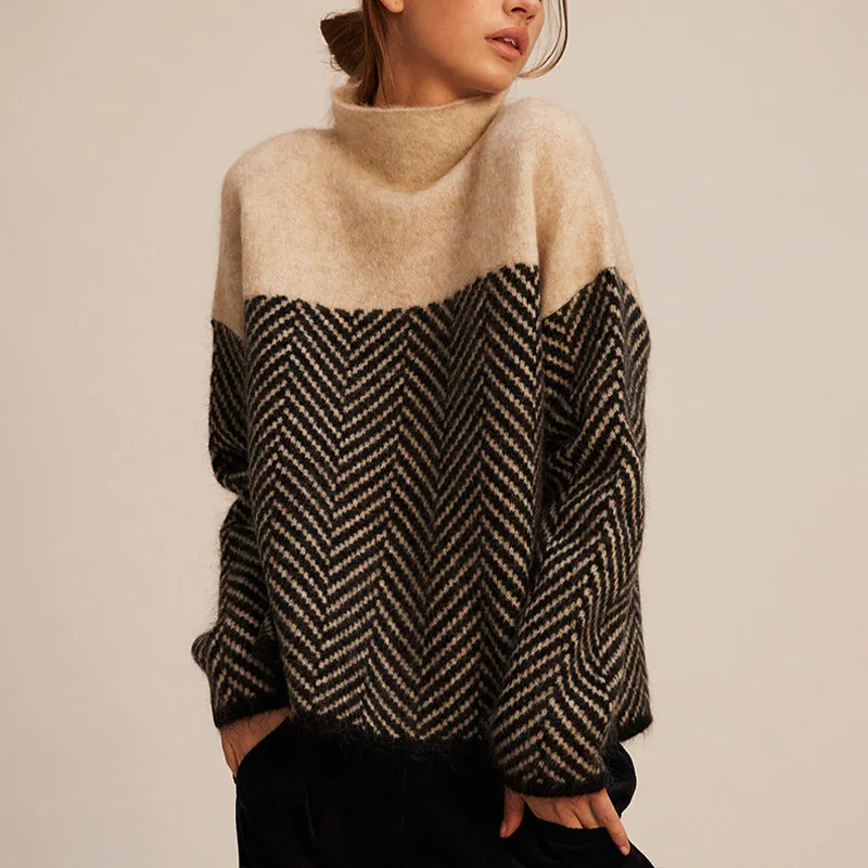 Ada | Jersey de cuello alto premium confeccionado en punto fino