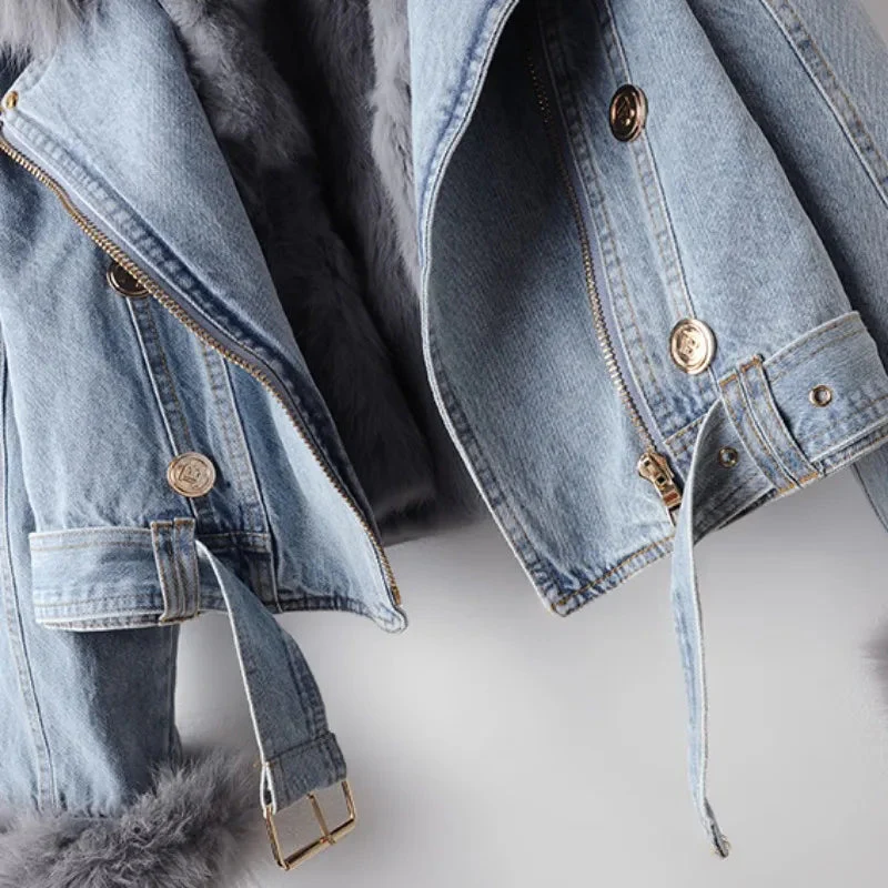 Amara Édition Luxe | Chaqueta denim cálida con forro de pelo