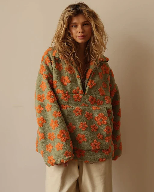 Daisy | Suéter polar cálido con estampado floral